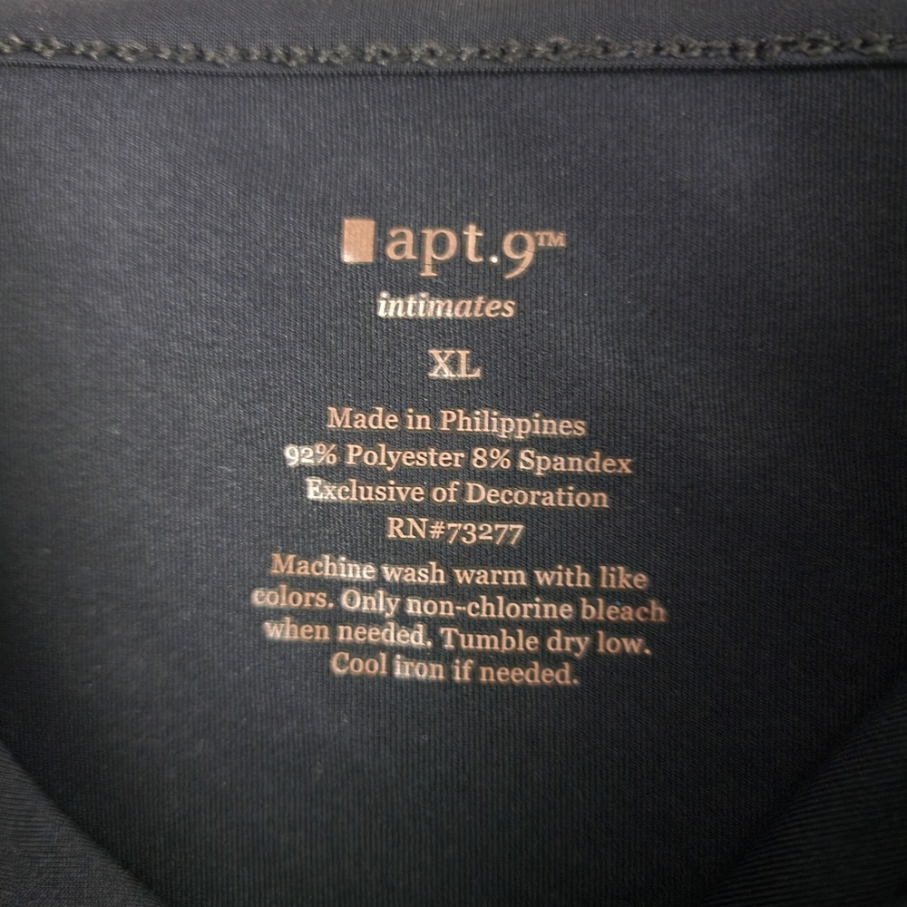 APT.9 Intimates Women's Black Undergarment Camisole / Top Slip Size XLARGE - Picture 2 of 11